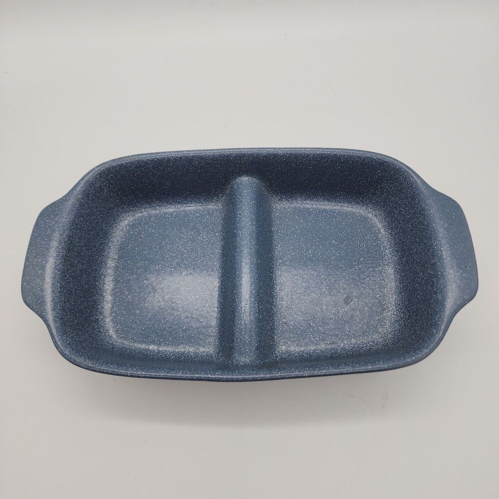 Azul Portugal Speckle Blue Casserole Dish Ceramic Bakeware WSP 12x6.5" Vintage